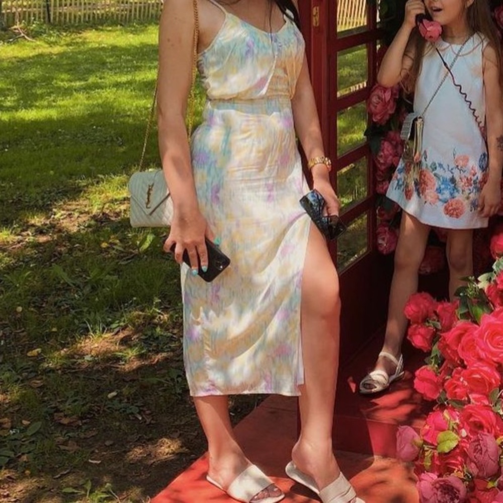 Missguided Tie Dye Dress with slit in the fron